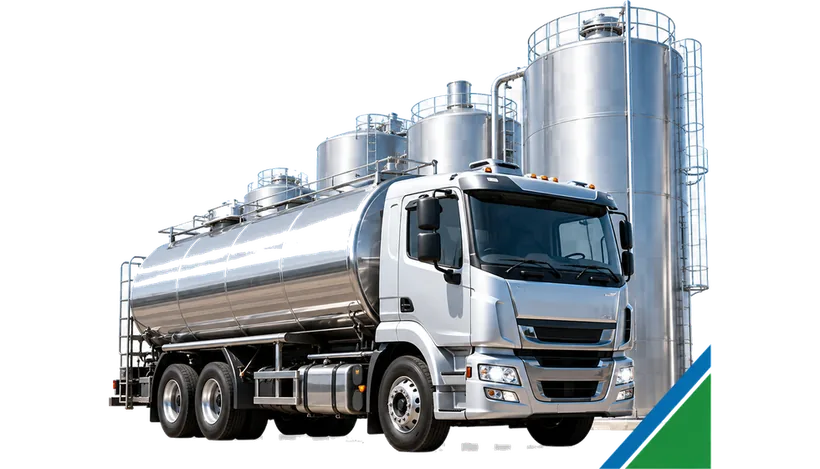 Milk tanker truck and dairy processing tanks