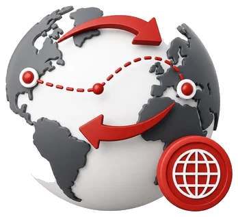 Cross-border trade payment icon